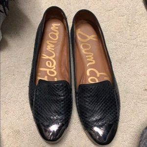 Sam Edelman leather/ metal toe smoking shoe